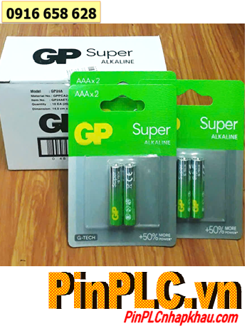 GP24AE-2BC2, Pin AAA 1.5v GP24AE-2BC2 Super Alkaline G-TECH 50% more power (Vỉ 02viên)